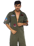 Leg Avenue Men's Top Gun Costume Short Flight Suit