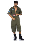 Leg Avenue Men's Top Gun Costume Short Flight Suit