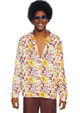 Leg Avenue Men's 1970s Floral Disco Costume Shirt