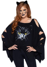 Leg Avenue Cat T-Shirt Poncho Set
