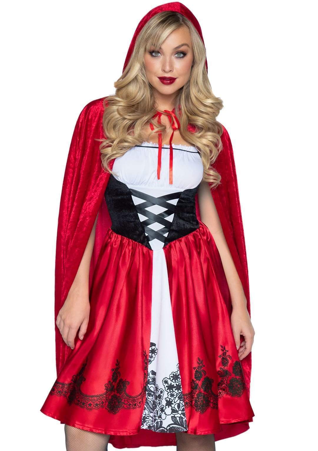 Leg Avenue Classic Red Riding Hood Costume - Red/White / Small