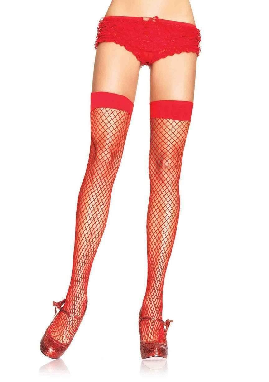 color_red | Leg Avenue Dream Net Thigh High Stockings
