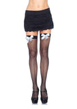color_black/white | Leg Avenue Josi Fishnet Thigh Highs