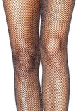 color_black/silver | Leg Avenue Paisley Glitter Fishnet Tights