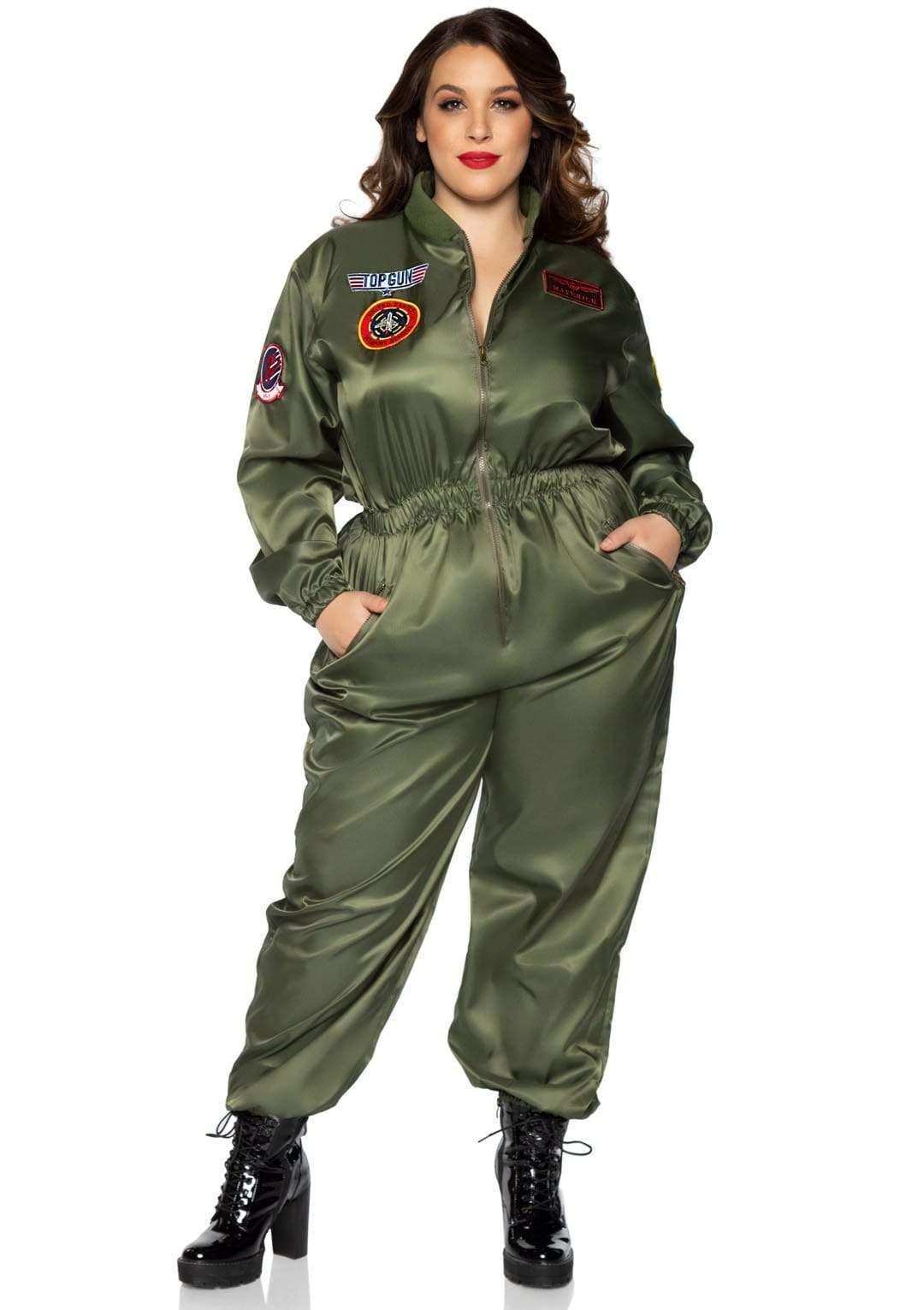 Leg Avenue Plus Top Gun Costume Parachute Flight Suit