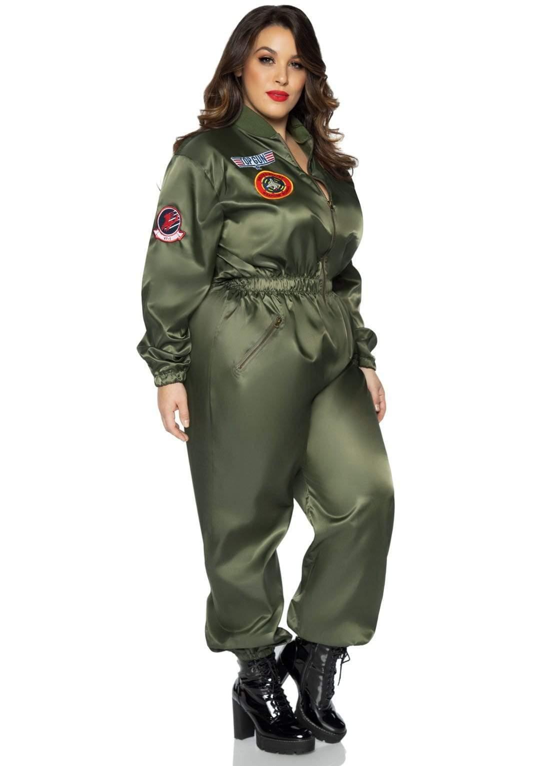 Leg Avenue Plus Top Gun Costume Parachute Flight Suit