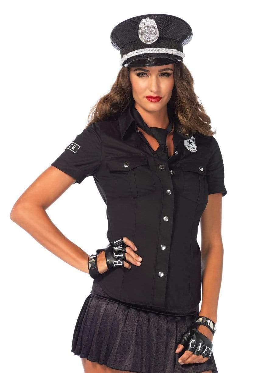Leg Avenue Police Shirt with Badge Accents and Tie
