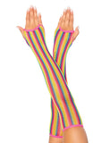 Leg Avenue Rainbow Fishnet Arm Warmers