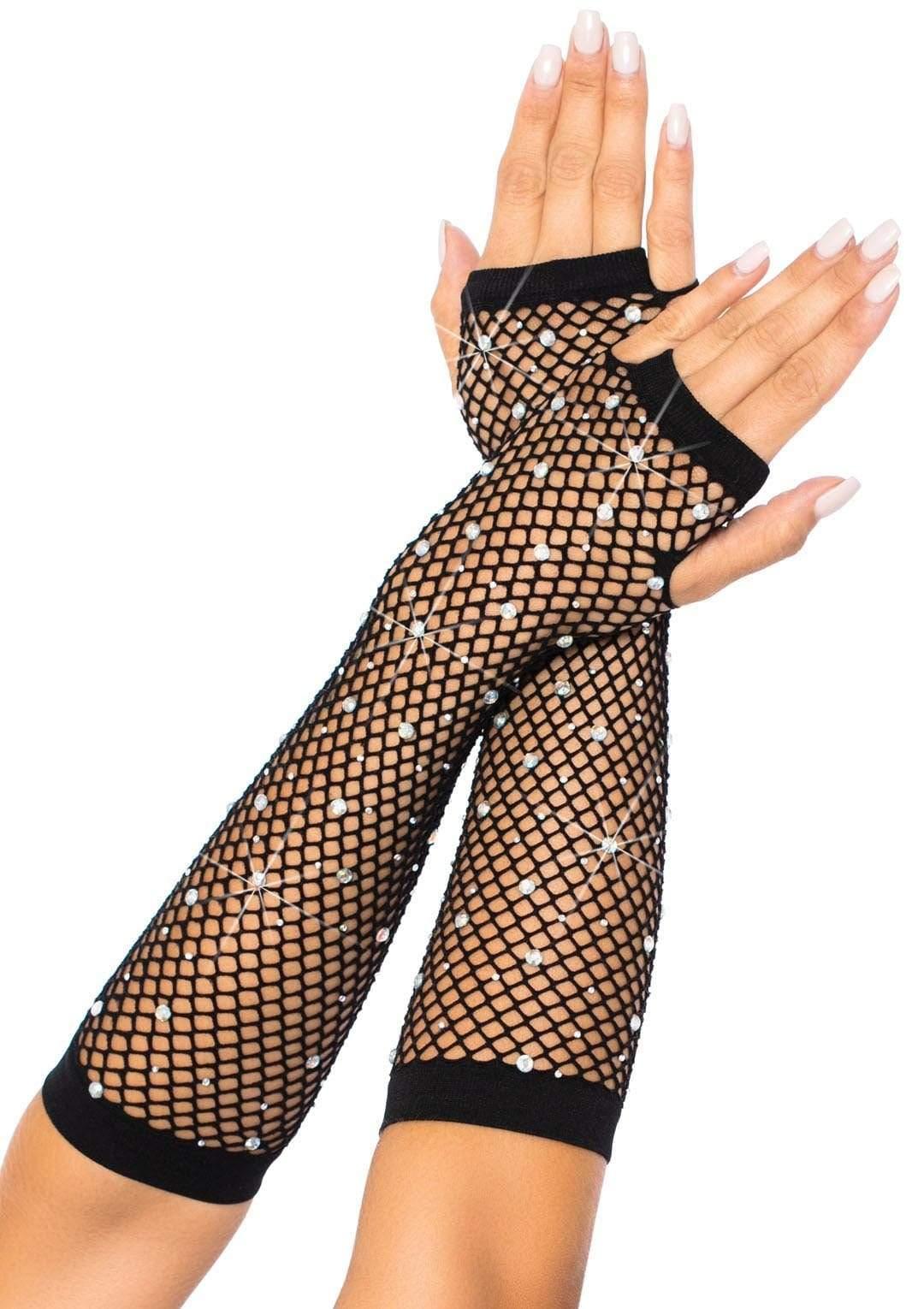 Leg Avenue Rhinestone Fishnet Arm Warmers