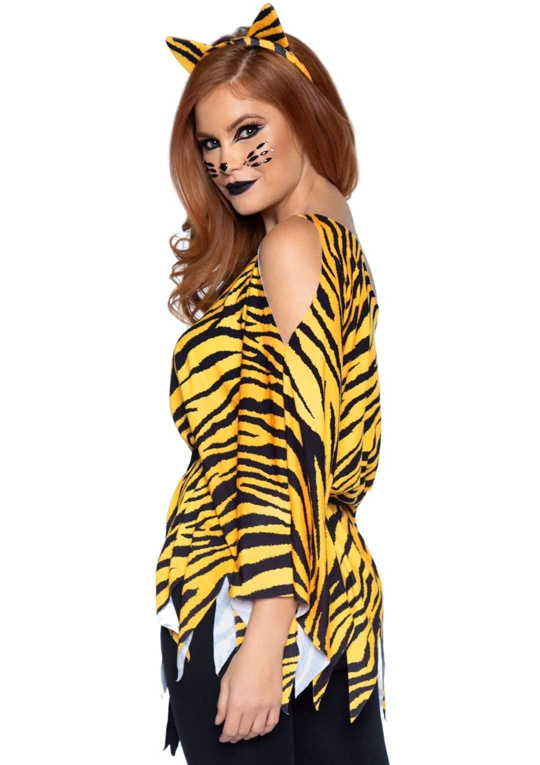 Leg Avenue Tiger T-Shirt Poncho Set