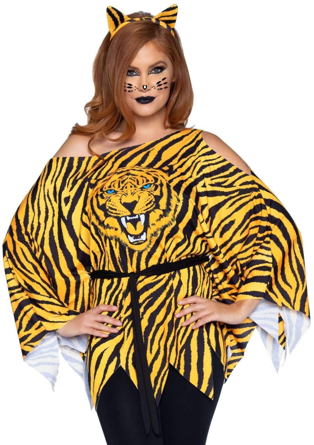 Leg Avenue Tiger T-Shirt Poncho Set