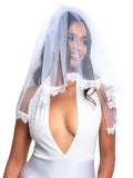 Lace Trimmed Bridal Veil Costume Head Piece