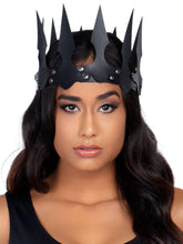 Faux Leather Spiked Costume Crown