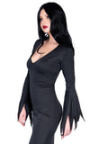 High Slit Floor Length Bodycon Gothic Dress