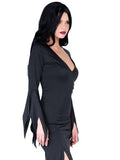 High Slit Floor Length Bodycon Gothic Dress