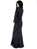 High Slit Floor Length Bodycon Gothic Dress