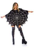 Gothic Glitter Spider Web Costume Poncho