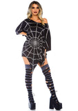 Gothic Glitter Spider Web Costume Poncho