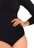 High Neck 3/4 Sleeve Bodysuit with Snap Crotch