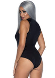 High Neck Spandex Keyhole Bodysuit With Zipper