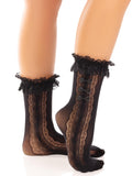color_black | Leg Avenue Sweetheart Lace Ankle Socks