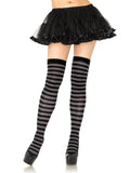 Nylon Striped Thigh High Stockings