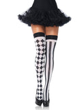 Opaque Harlequin Thigh High Stockings