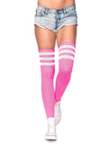3-Stripe Athletic Ribbed Thigh High Socks