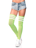 3-Stripe Athletic Ribbed Thigh High Socks