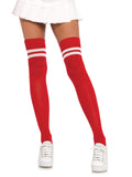 Ribbed Athletic Thigh High Socks