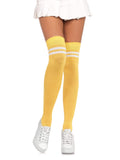 Ribbed Athletic Thigh High Socks