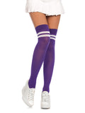 Ribbed Athletic Thigh High Socks
