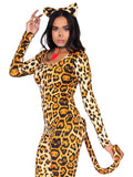 Leopard Print Cougar Catsuit Costume Set