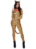 Leopard Print Cougar Catsuit Costume Set