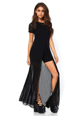 Sheer High Slit Maxi Dress
