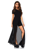 Sheer High Slit Maxi Dress