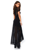 Sheer High Slit Maxi Dress