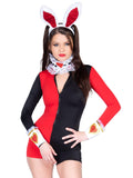 Zipper Front Two Tone Harlequin Romper Costume