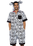 Men's Dalmatian Dog Hooded Jumpsuit Costume