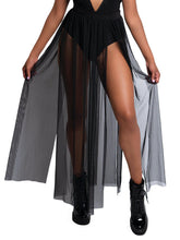 Multi Slit Sheer Full Length Maxi Skirt