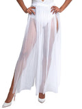 Multi Slit Sheer Full Length Maxi Skirt