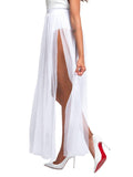 Multi Slit Sheer Full Length Maxi Skirt