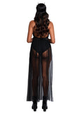 Multi Slit Sheer Full Length Maxi Skirt
