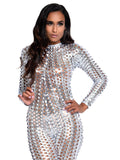 Laser Cut Metallic Festival Catsuit