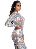 Laser Cut Metallic Festival Catsuit