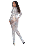 Laser Cut Metallic Festival Catsuit