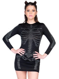 Rhinestone Skeleton Mini Dress
