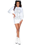 Rhinestone Skeleton Mini Dress