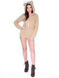 Teddy Bear Ultra Soft Bodysuit With Ear Hood