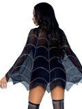 Spider Web Rhinestone Costume Poncho
